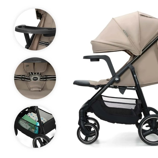 Фото - Коляска прогулочная Kinderkraft Trig 3 Tray Beige (KSTRIG03BEG000T)